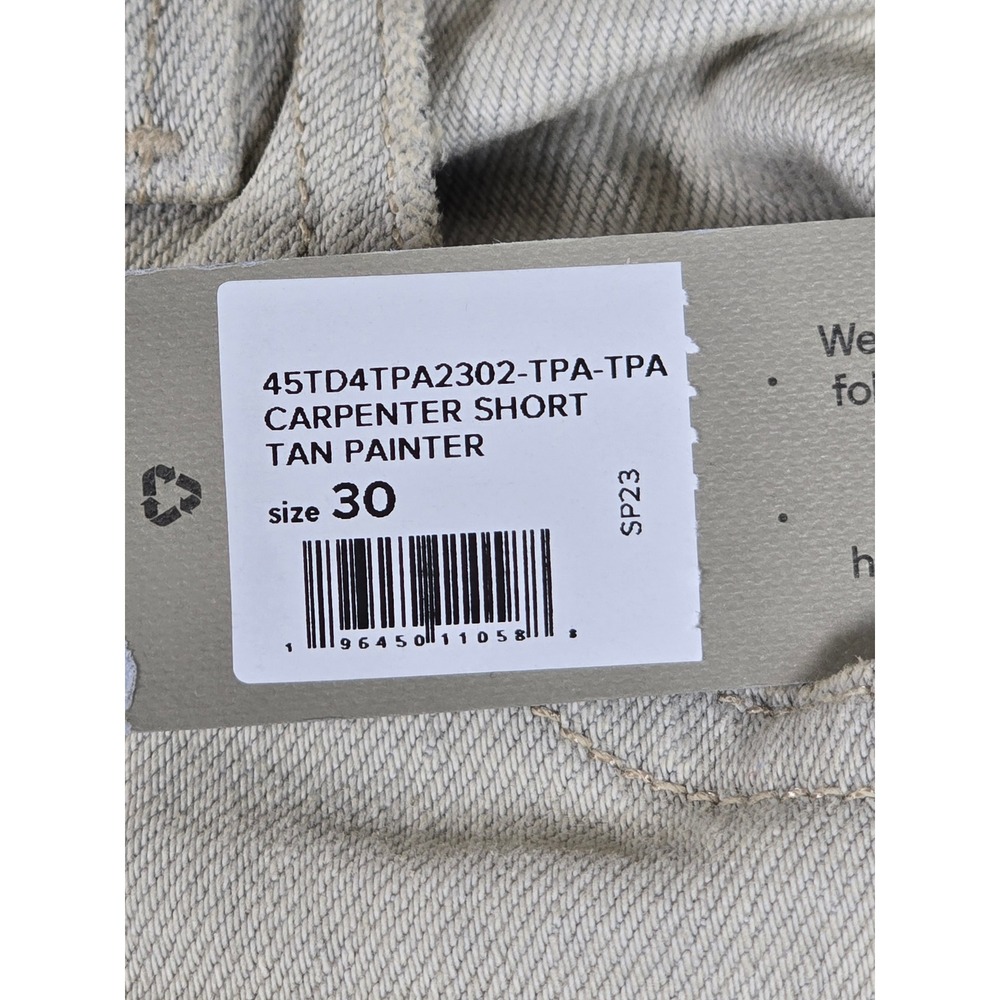 NEW Hudson Men's Carpenter Shorts Tan Painter Distressed Size 30 splatter paint‎ - Picture 4 of 14